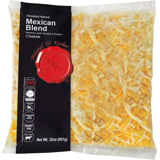 NATRUAL AND KOSHER SHREDDED MEXICAN CHEESE BLEND 32 OZ