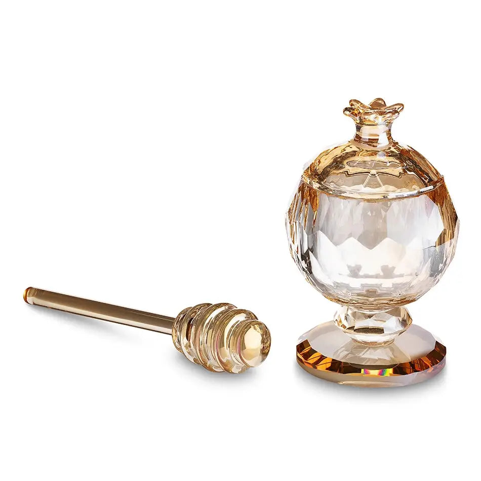 AJ Elegant Gold Crystal Honey Dish