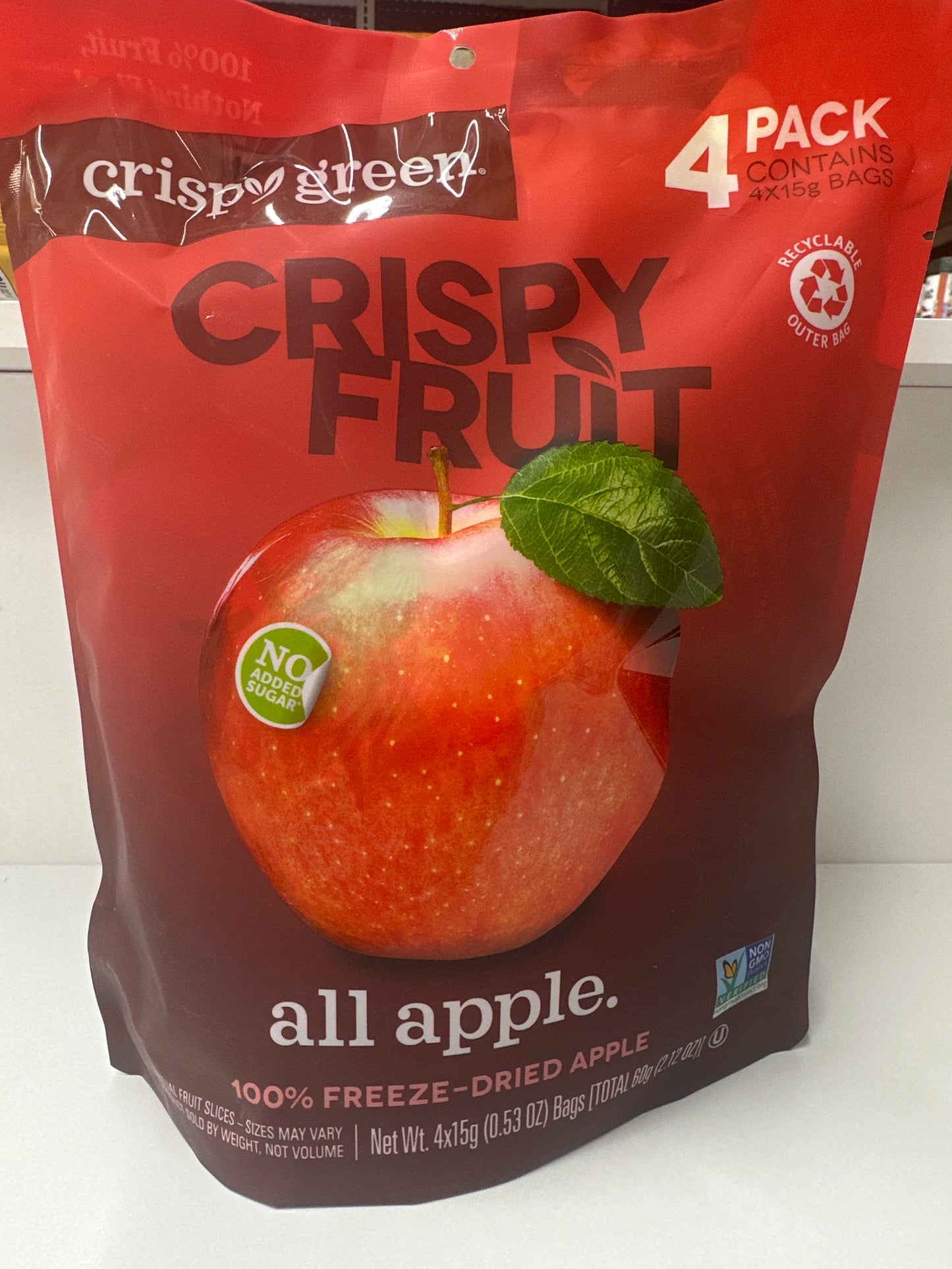 Crispy Green Dried Apple Chips 4x15g