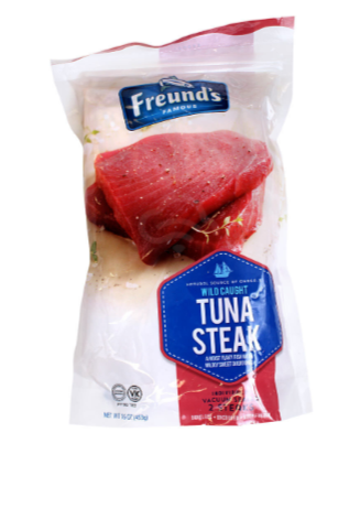 100749 FREUNDS RETAIL TUNA STEAK FRZ 16OZ