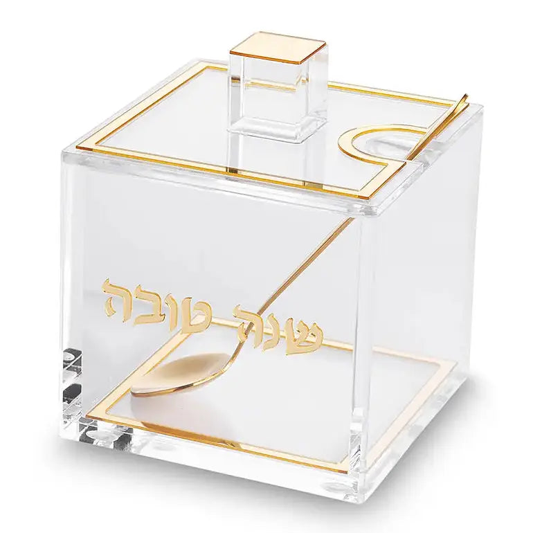 AJ Gold Square Acrilic Honey Dish