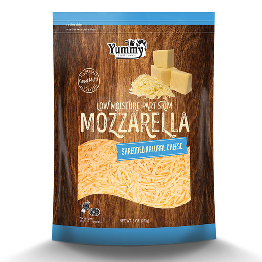 89913 YUMMY SHREDDED P/S MOZZARELLA CHEESE 8 OZ