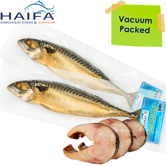 Haifa Jumbo Cold Smoked Mackerel Vac (602)