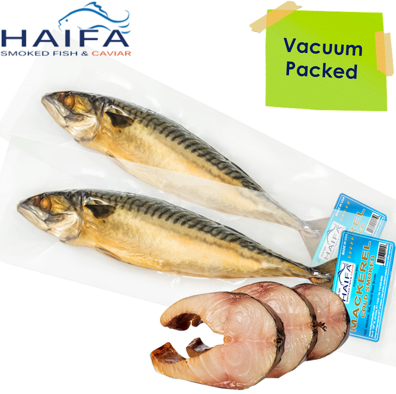 Haifa Jumbo Cold Smoked Mackerel Vac (602)