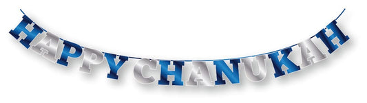 Happy Chanukah Banner - Metallic Letters