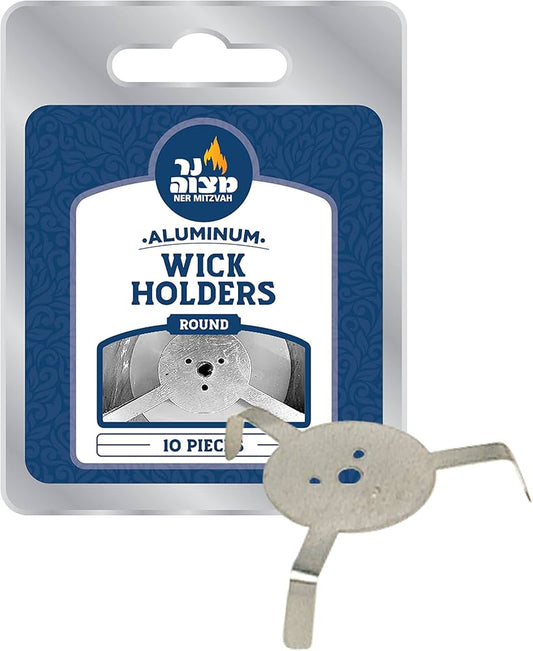 10pk.  Aluminum Wick Holders - Round