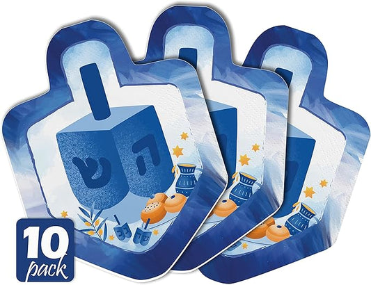 10PK Dreidel Shaped Napkins