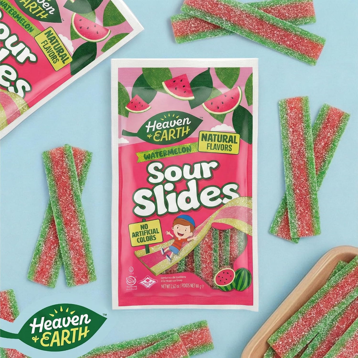 Heaven & Earth Watermelon Sour Slides Candy