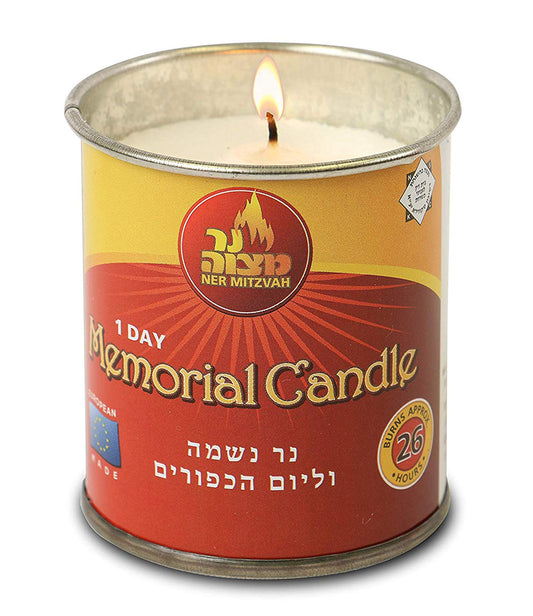 1 Day Tin Yahrzeit Candle