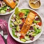 Fresh Salad with Baked Salmon