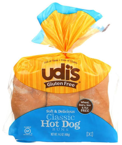 Udi's Gluten Free Classic Hot Dog Buns 6 Pack
