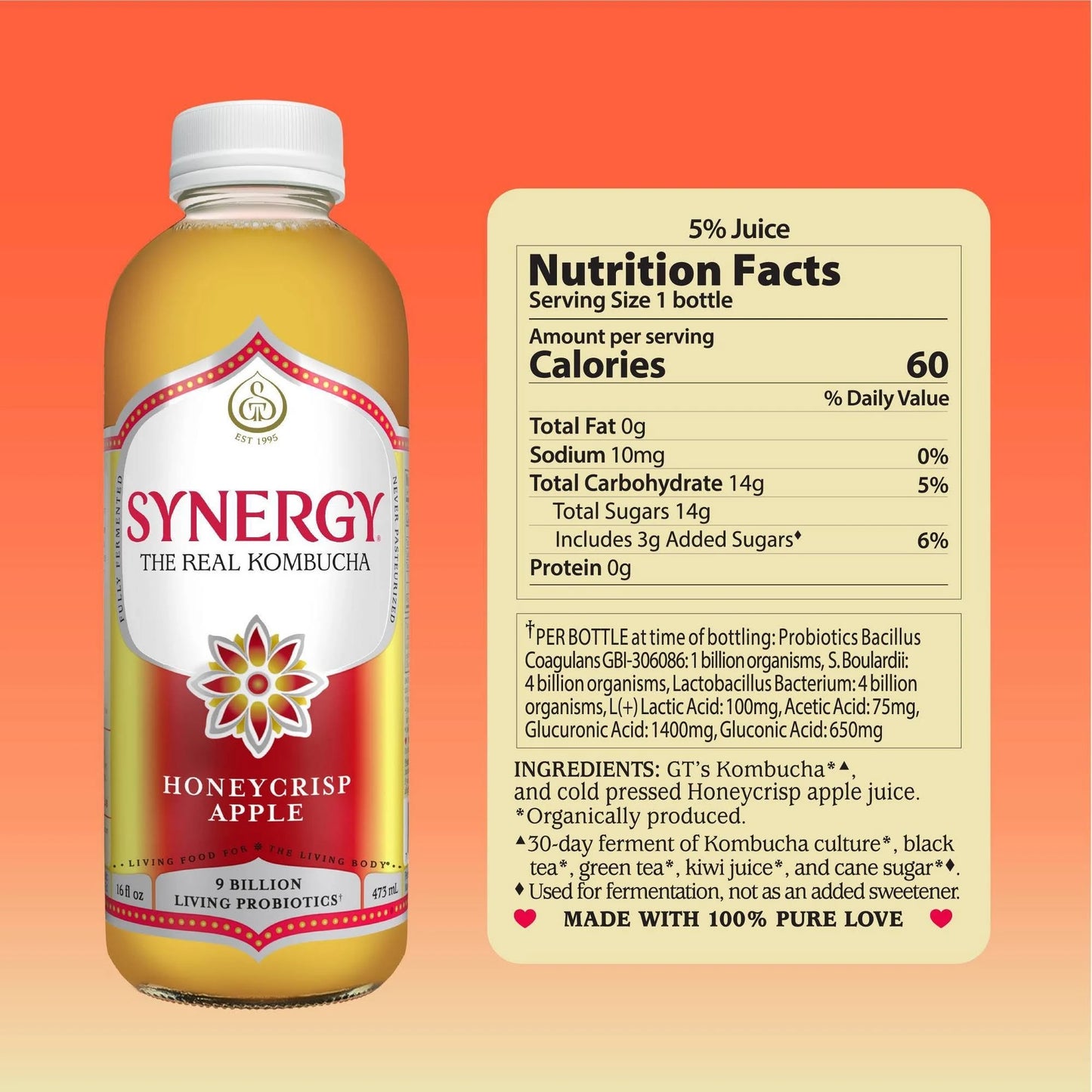 Gt Synergy Honeycrisp Apple Kombucha
