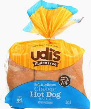 Udi's Gluten Free Classic Hot Dog Buns 6 Pack